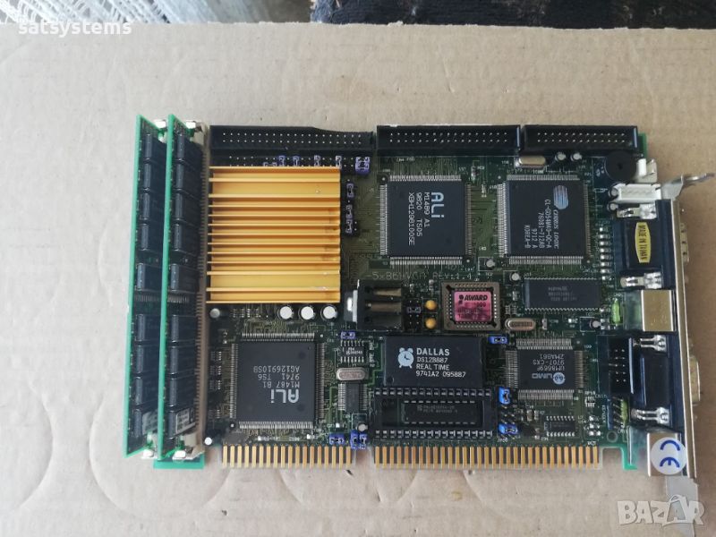 SSC-5X86HVGA REV:1.4 ICP Board ISA Slot Industrial Motherboard CPU+RAM, снимка 1