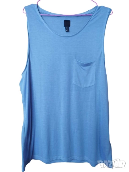 Мъжки потник с джоб H&M, 65% полиестер, 35% памук, Светлосин, XL, снимка 1