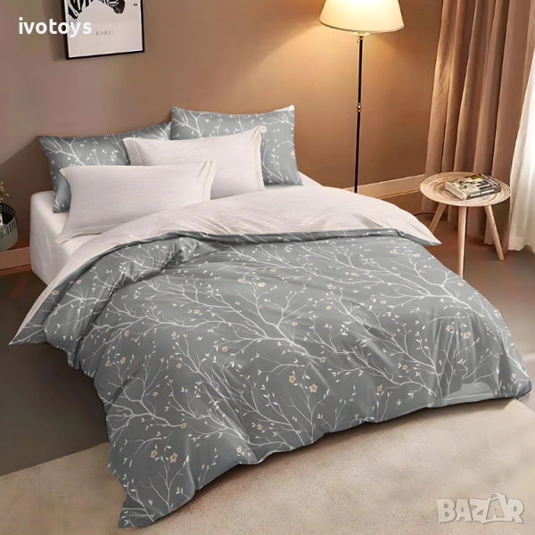 Двулицево спално бельо с два горни плика, 7 части - Код WS18370, снимка 1