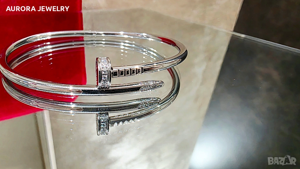 CARTIER Nail Juste un Clou Silver Small Thin Diamonds Гривна Пирон, снимка 1