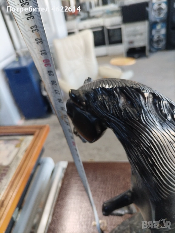 МАСИВНА БРОНЗОВА ФИГУРА НА КОН, снимка 1