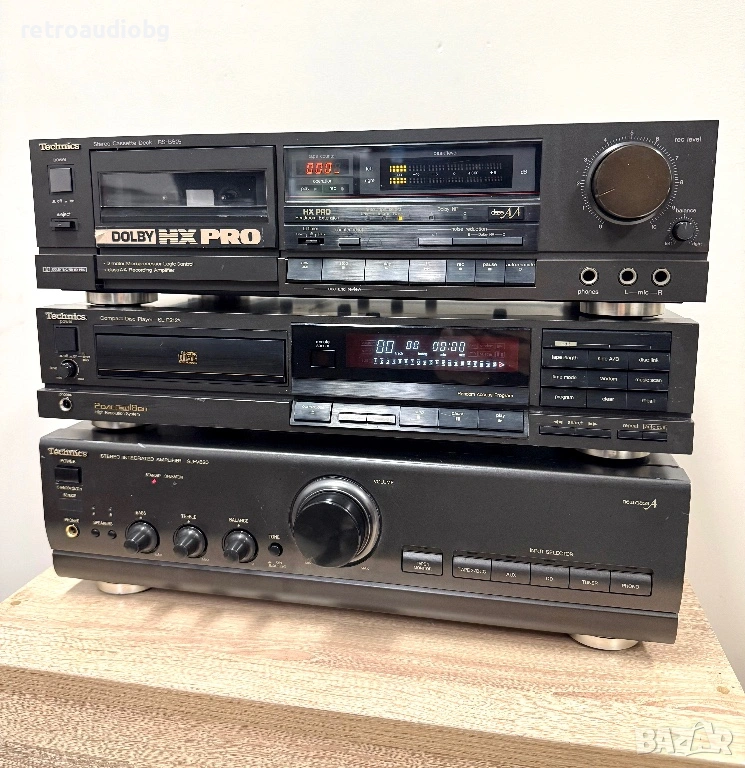 🔊Ретро аудио система - сет TECHNICS - усилвател, сд плеър и дек🔊, снимка 1