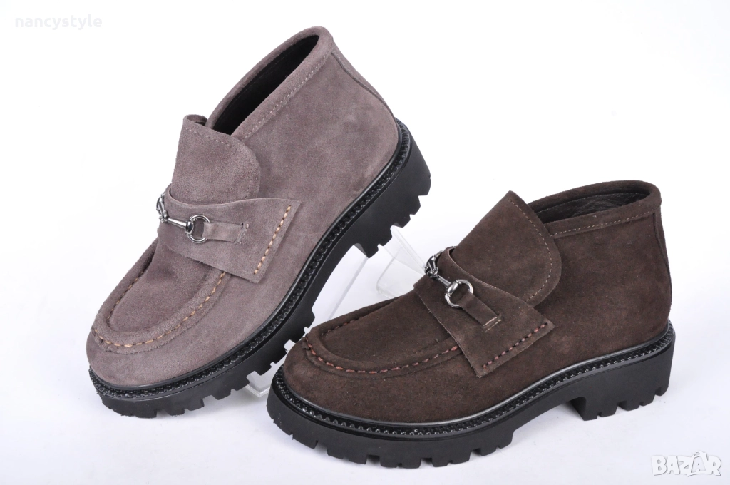 НОВО! Дамски мокасини - Велур - Два цвята, снимка 1