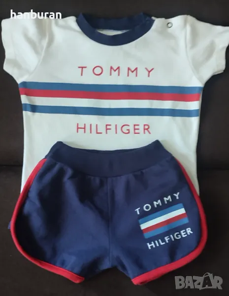 Бебешки летен екип Tommy Hilfiger, размер 74, снимка 1
