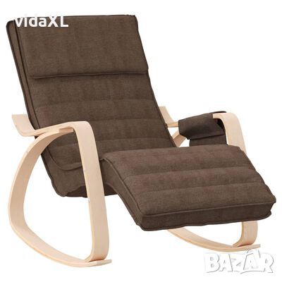 vidaXL Люлеещ стол, тъмнокафяв, текстил（SKU:351078, снимка 1