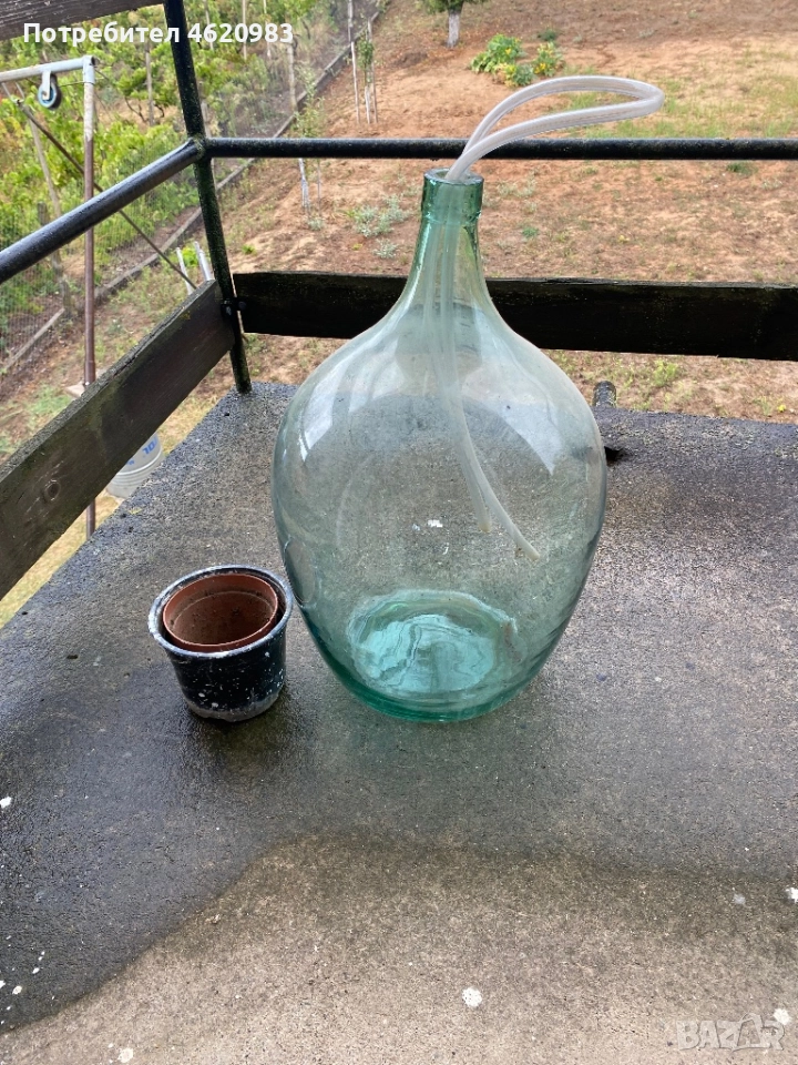 Стара стъклена дамаджана 35-40 литра, снимка 1