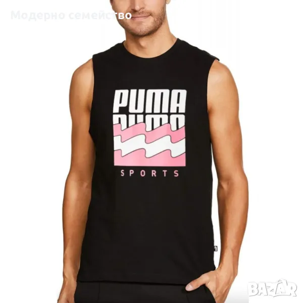 Мъжки спортен потник PUMA Summer Graphic Tank Top Black, снимка 1