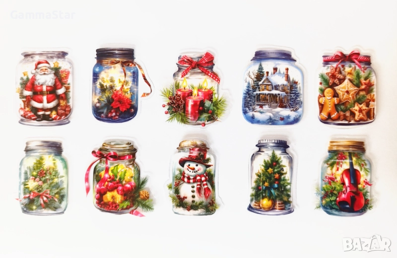 Комплект красиви коледни стикери - 50 бр., снимка 1
