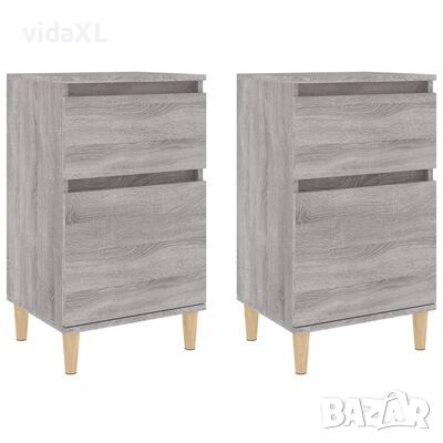 vidaXL Нощни шкафчета, 2 бр, сив сонома, 40x35x70 см（SKU:819705, снимка 1