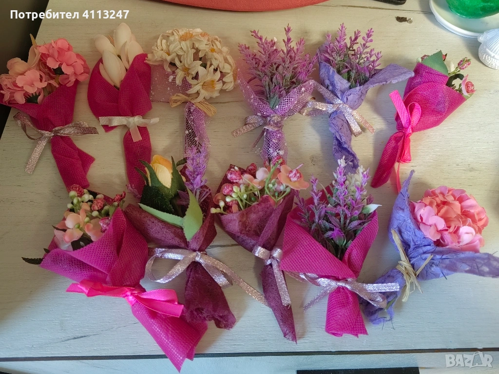 Ръчно изработени магнити – мини букети, снимка 1