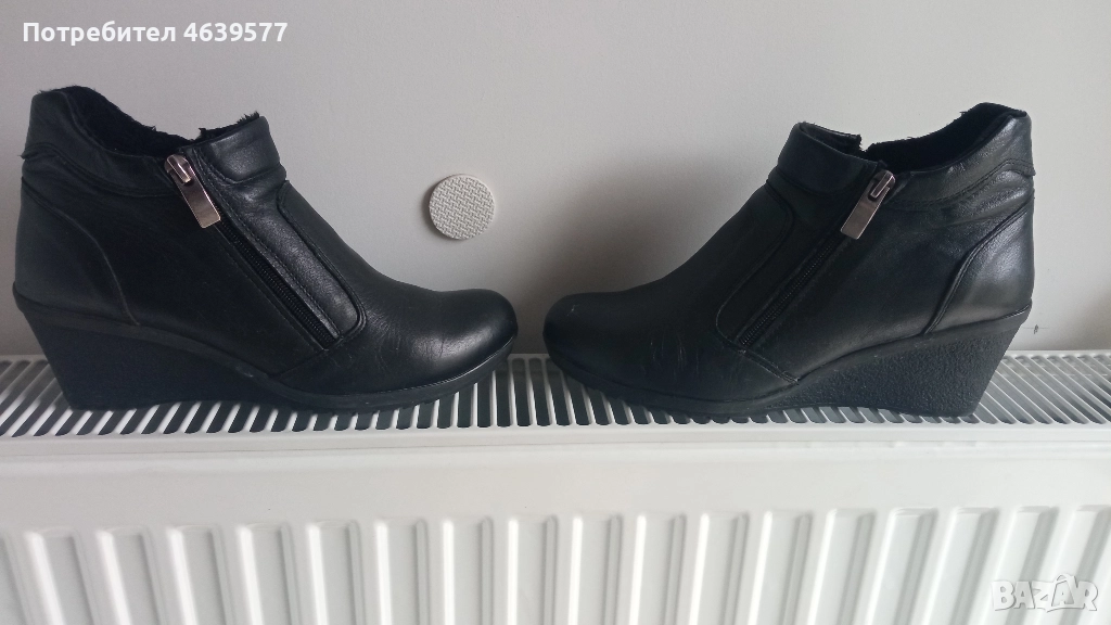 Дамски боти от естествена кожа, снимка 1
