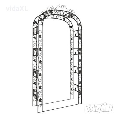vidaXL Градинска арка, черна, 116x45x240 см, стомана(SKU:319350, снимка 1