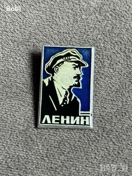 Значка Ленин (син фон, профил), снимка 1