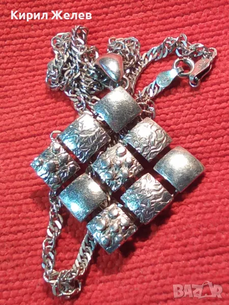 ШАРМАНТЕН АЖУРЕНТ СРЕБЪРЕН МЕДАЛЬОН РОДИРАНО СРЕБРО 925 със СРЕБЪРНА ВЕРИЖКА СРЕБРО 925 ITALY 28488, снимка 1