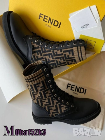 дамски боти от естествена кожа fendi
