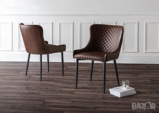 ПРОМОЦИЯ Елегантни трапезни столове от висококачествена изкуствена кожа C-U-DC-0146BR, снимка 5 - Столове - 50299469