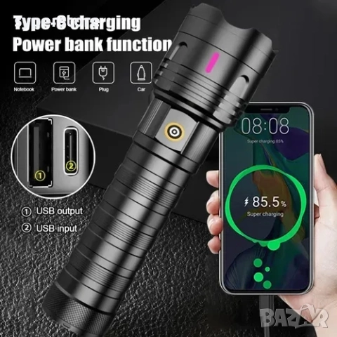 Фенер ръчен, много мощен, професионален Digital One SP01130 NW1 1HY,Силен лъч като лазер, Презарежда, снимка 7 - Друга електроника - 52132492