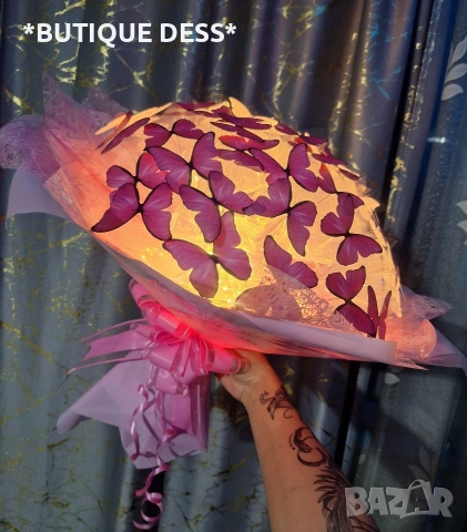 ПРОМОЦИЯ‼️Луксозни,светещи букети"DESS"🦋💐‼️БЕЗПЛАТНА ДОСТАВКА ПРИ ПОРЪЧКА НА 2 БУКЕТА‼️‼️🎁💖, снимка 15 - Стайни растения - 44766936