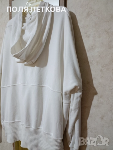 Бяла блуза изчистена широк свободен модел, снимка 6 - Блузи с дълъг ръкав и пуловери - 52042550
