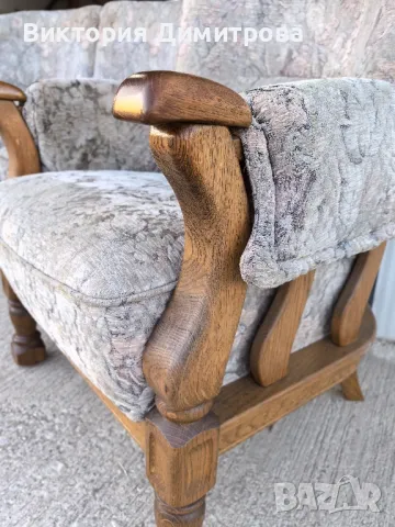 Комплект: 3 кресла + малък диван, снимка 4 - Дивани и мека мебел - 50138866