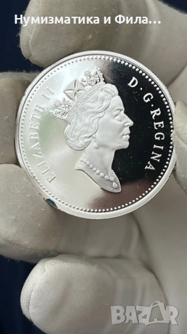 Сребърна монета Канада 1 долар  2003 100 години - добив на кобалт