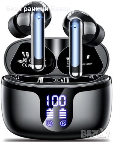 Нови Безжични Слушалки Bluetooth 5.3 с ENC Шумопотискане и LED Дисплей, снимка 1 - Bluetooth слушалки - 46427494