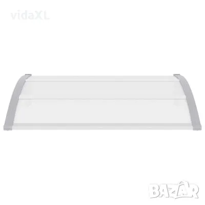 vidaXL Навес за врата сиво и прозрачно 120x75 см PC（SKU:144818）, снимка 4 - Други - 49110561