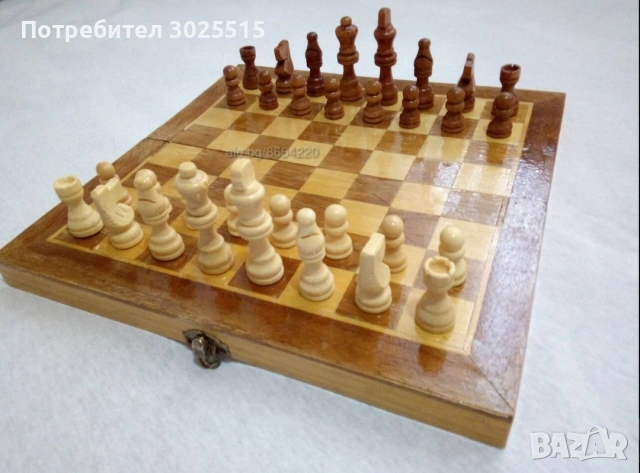 Шах в дървена кутия , снимка 5 - Шах и табла - 47960525