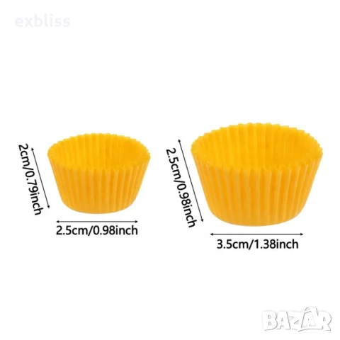 Мини хартиени форми за кексчета, мъфини или бонбони 100бр., снимка 2 - Аксесоари за кухня - 53387606