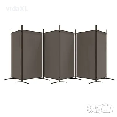 vidaXL Параван за стая, 6 панела, антрацит, 520x180 cм, текстил(SKU:350272), снимка 4 - Паравани - 49072280