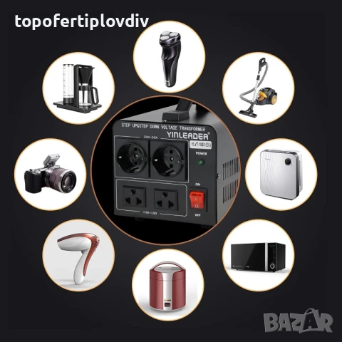 Трансформатор на напрежение, преобразуване от AC 110V,Yinleader VTEU-1000 към AC 220V, снимка 5 - Друга електроника - 51119085