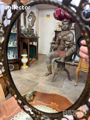 Старо настолно огледало тип БАРОК. №7763, снимка 4 - Антикварни и старинни предмети - 52827432