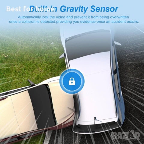 3-канална видеорегистратор за автомобили отпред и отзад, снимка 5 - Други - 53204314