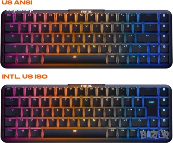 НОВА супер бърза клавиатура за електронни спортове Fnatic STREAK65 LP Черна, снимка 2 - Клавиатури и мишки - 50542375