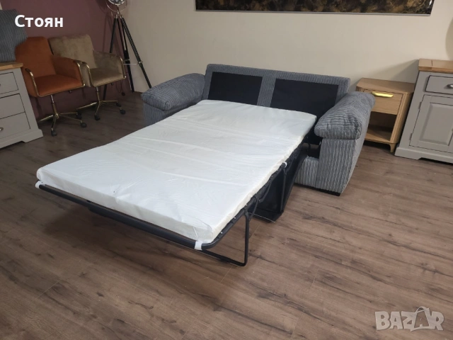 Сив диван от плат с функция сън, снимка 12 - Дивани и мека мебел - 53719401