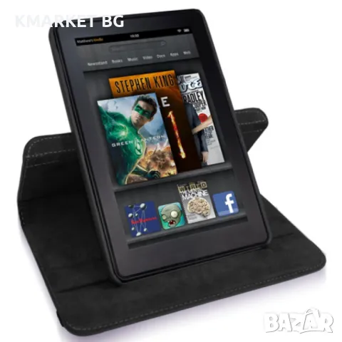 Amazon Kindle Fire Кожен Калъф + Протектор, снимка 2 - Калъфи, кейсове - 46977474