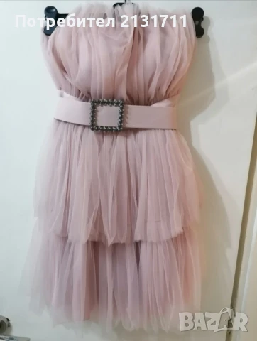 Кукленска рокля с бюстие в цвят пудра , снимка 3 - Рокли - 51409703