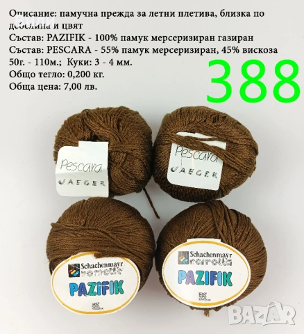 Евтини прежди в малки количества - нови и остатъци , снимка 14 - Други - 52042530