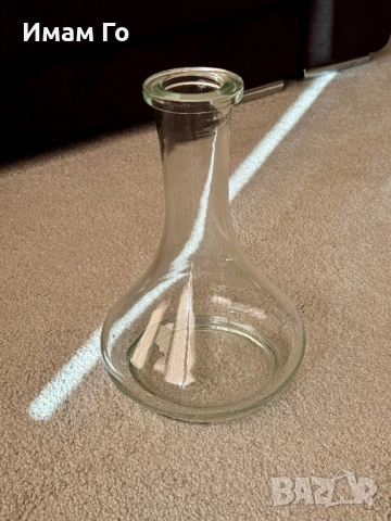 hookahTree Drop Clear стъклена ваза за наргиле ~43 мм гърловина – аксесоар за shisha / hookah, снимка 3 - Наргилета - 52439799
