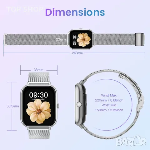 Нов Мултифункционален Смарт Часовник: 1.83" Екран, Водоустойчив, Здравен Монитор, снимка 5 - Смарт гривни - 49509484