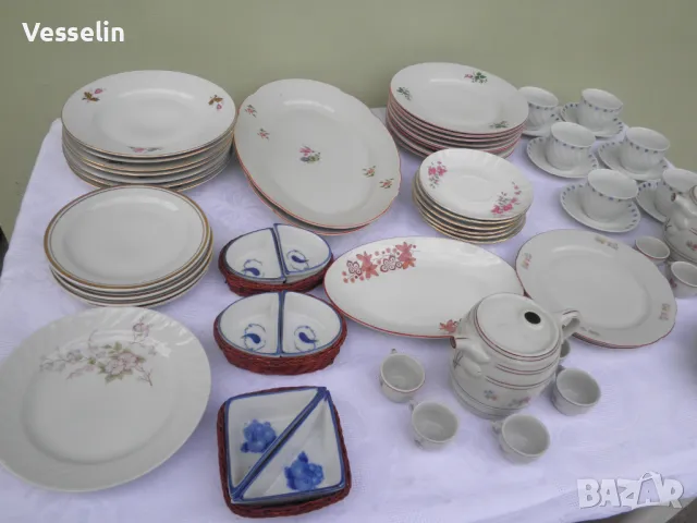 Стари порцеланови и стъклени чинии, купи, сервизи подстакани и др., снимка 4 - Сервизи - 20739003