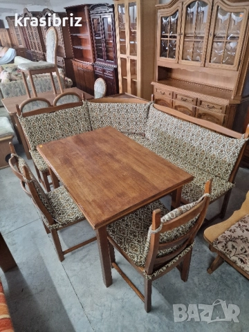 К-т Масивен Кухненски Ъгъл с Разтегателна Маса и 2бр.Стола-внос от Германия!, снимка 2 - Дивани и мека мебел - 51792992