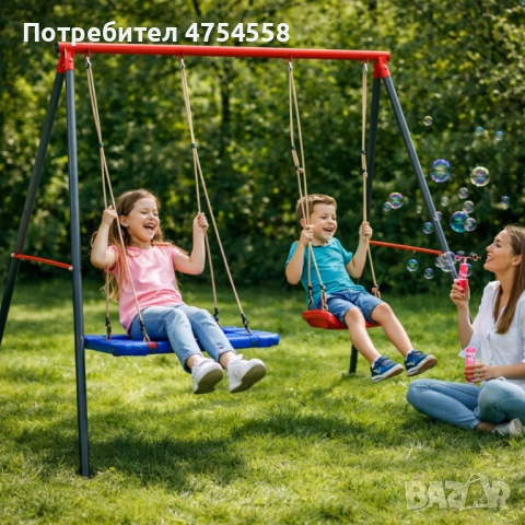 Двойна градинска люлка , снимка 2 - Градински мебели, декорация  - 53821181