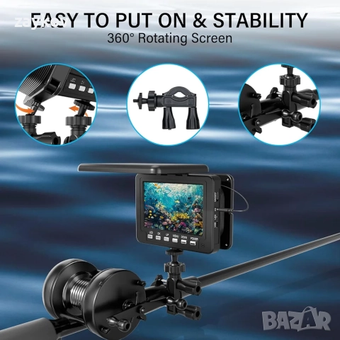 Подводна риболовна камера 5" LCD монитор, преносима рибарска камера със светлина 30 метра, снимка 2 - Камери - 52972381