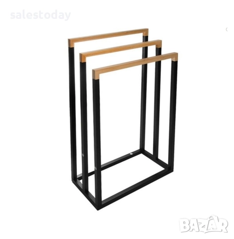 Стойка за кърпи, бамбук, 76см, снимка 3 - Други - 51844572