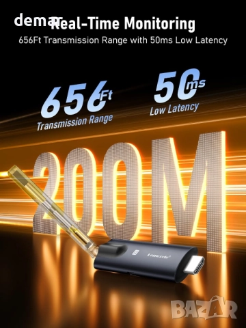 Безжичен HDMI предавател и приемник Lemorele, TuTuPlay, 5G,200 м,1080P, снимка 3 - Друга електроника - 52076191