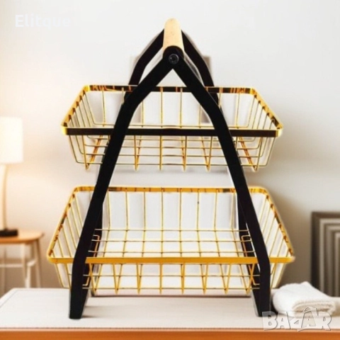 Кошница за плодове и зеленчуци 30 х 27 х 17 см, 2 етажа, снимка 2 - Други стоки за дома - 52853638