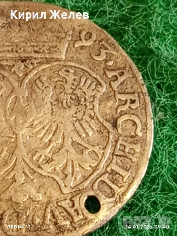 Сребърна монета 6 кройцера 1693г. Леополд първи Австрия уникат 52973, снимка 8 - Нумизматика и бонистика - 53092975