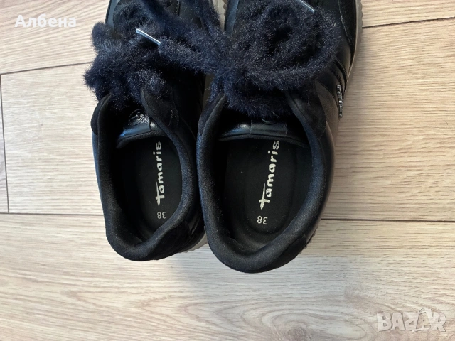 Зимни маратонки Тамарис от естествена кожа, снимка 4 - Маратонки - 53069339
