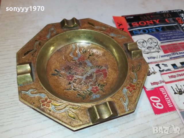 ПЕПЕЛНИК-МЕД/МЕСИНГ-MADE IN INDIA-ВНОС SWISS 1708251800, снимка 2 - Антикварни и старинни предмети - 51394535